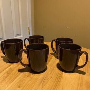 Five Vintage Corelle Stoneware Cups.